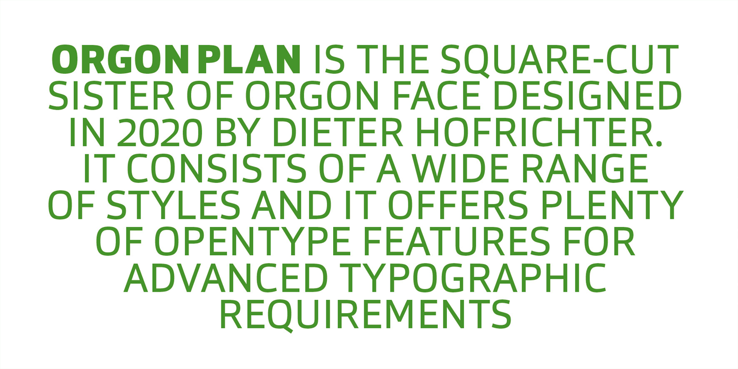 Orgon Plan Medium Font preview